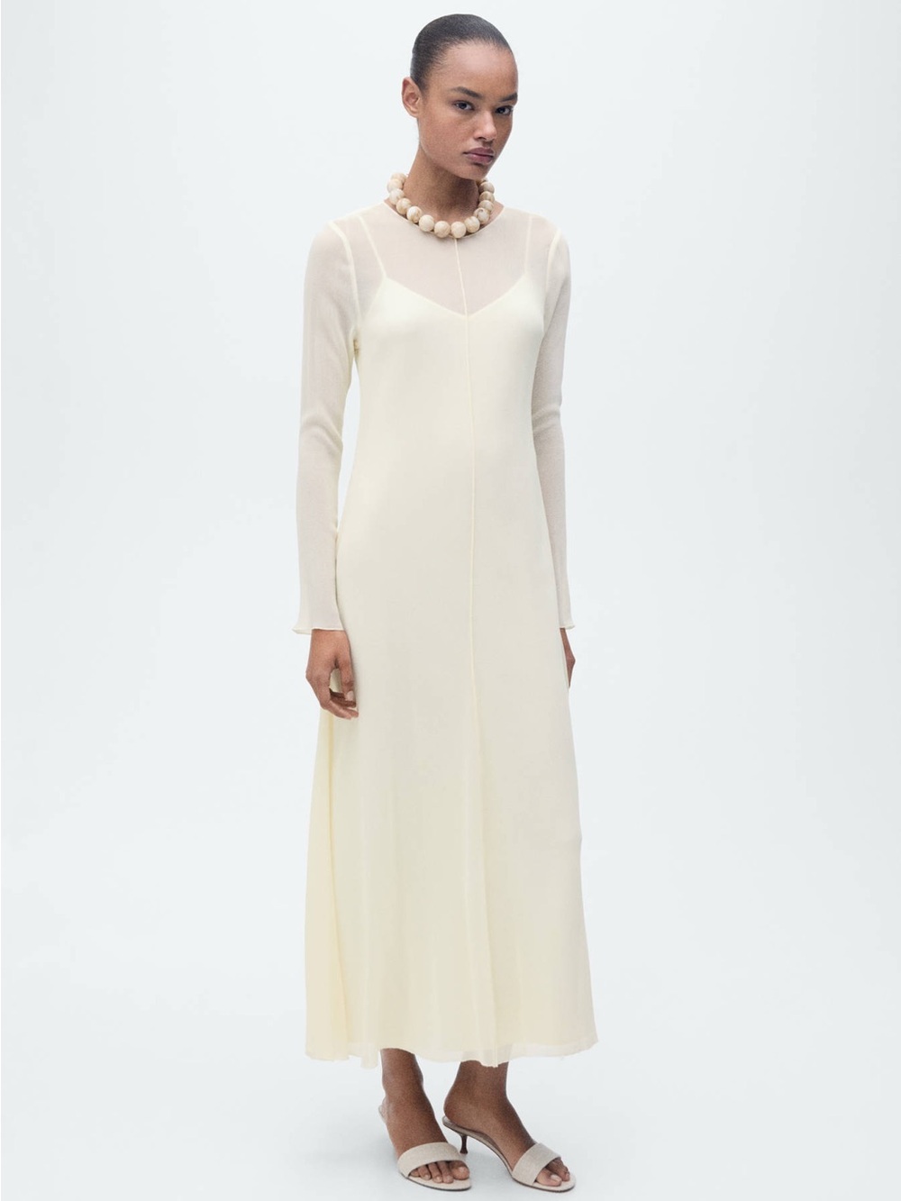 SEMI-TRANSPARENT COMBINATION DRESS
